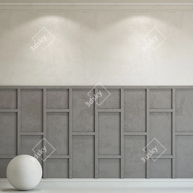 Elegant Plaster with Striking Molding 3D model image 1