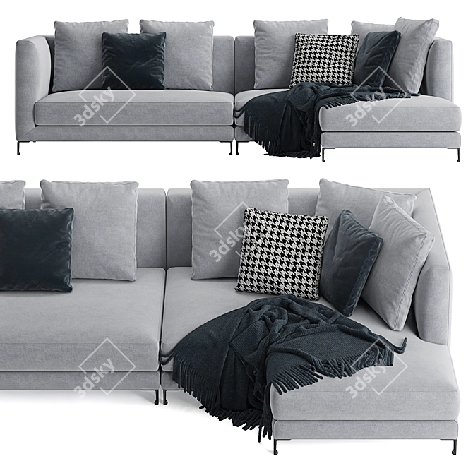 Minotti Allen Corner Sofa: Stylish and Comfortable 3D model image 4
