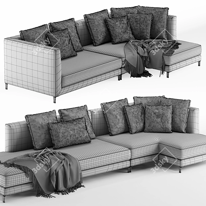 Minotti Allen Corner Sofa: Stylish and Comfortable 3D model image 6