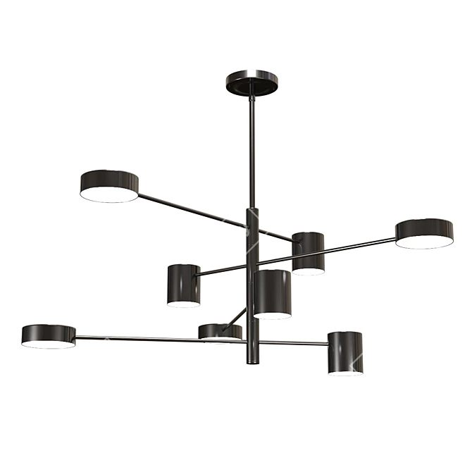 Alviso 8-Light Modern Linear Chandelier 3D model image 1