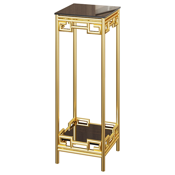 Niagora Art-Deco Golden Table 3D model image 1