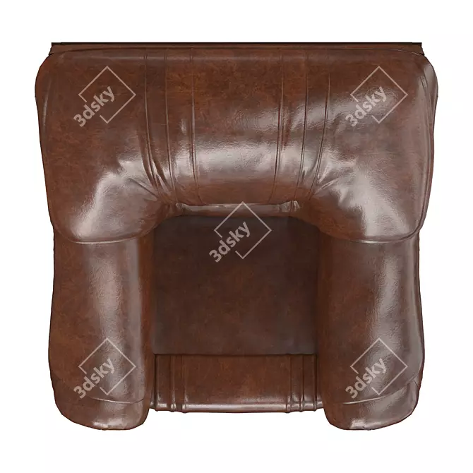 Elegant Lord Brown Armchair 3D model image 3