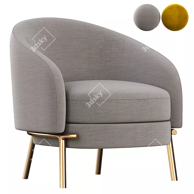 LLOYD Fabric Armchair - Stylish and Comfortable 3D model image 1