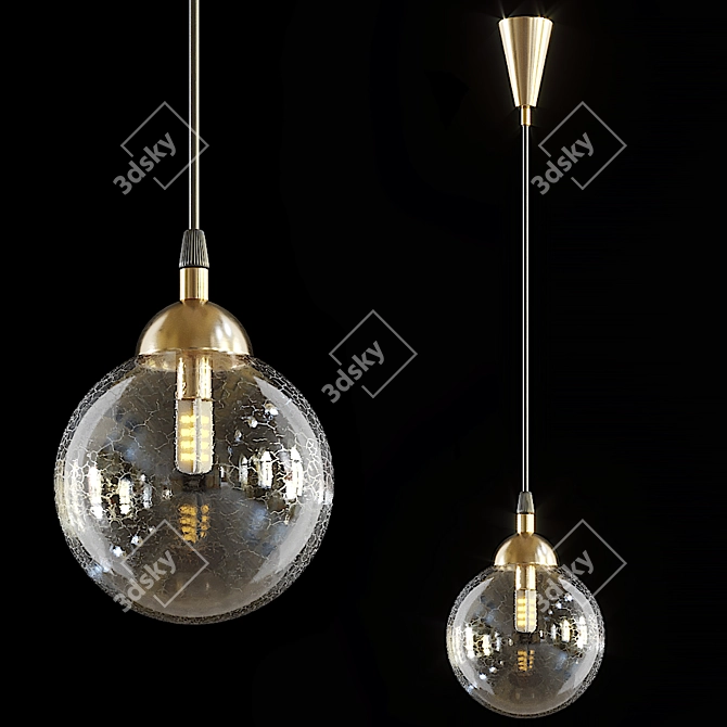 Sleek Glass Pendant Light 3D model image 1