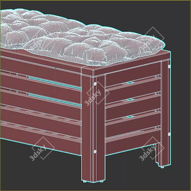 Modern Outdoor Storage Bench - Brown Stained | IKEA ÄPPLARÖ 3D model image 5