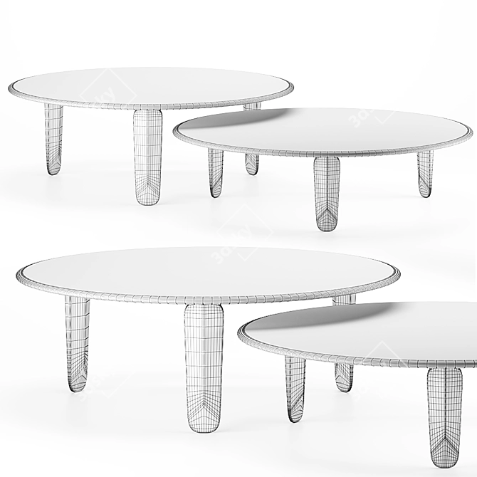 African-inspired KUYU Coffee Tables by ZEITRAUM 3D model image 2