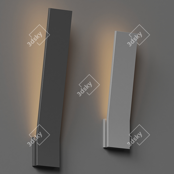 Elegant Nevis Graphite Outdoor Wall Light 3D model image 2