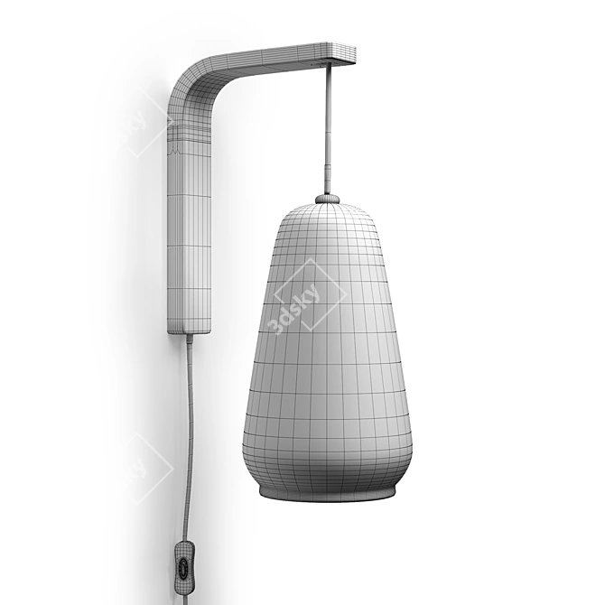 Nasoa Glass and Wood Wall Lamp - Modern Style 3D model image 2