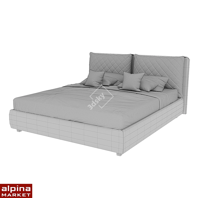 OM Dionisia Double Bed - Ultimate Comfort and Style 3D model image 2