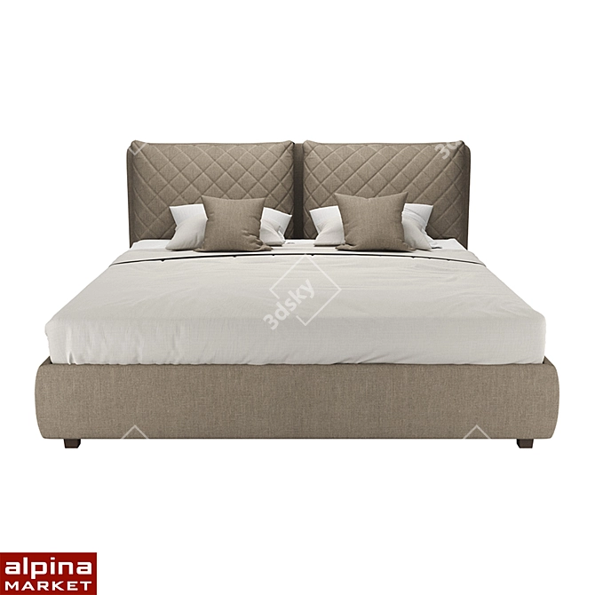 OM Dionisia Double Bed - Ultimate Comfort and Style 3D model image 3