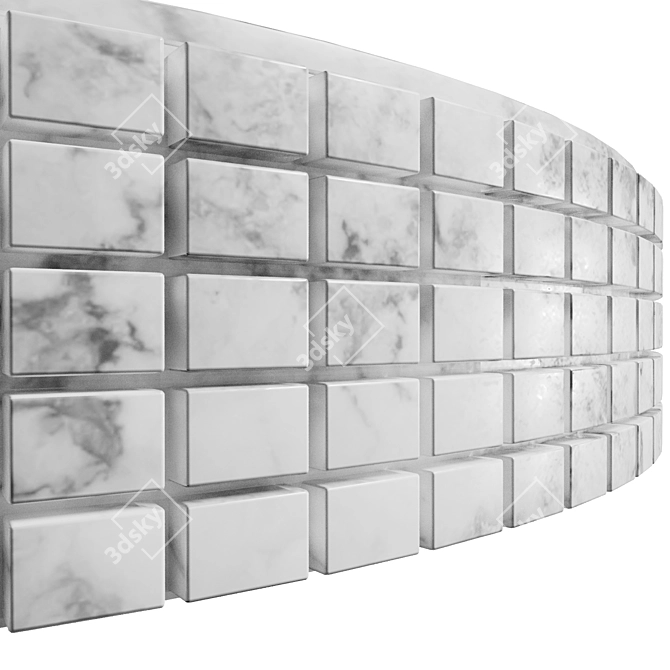 Elegant Stone Italia Cube Sink 3D model image 2