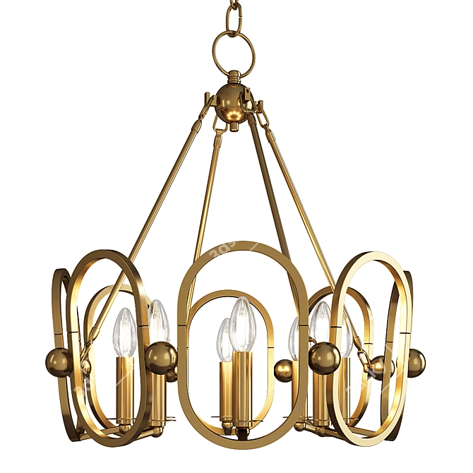 Elegant Metropolitan Clairpointe Chandelier 3D model image 1