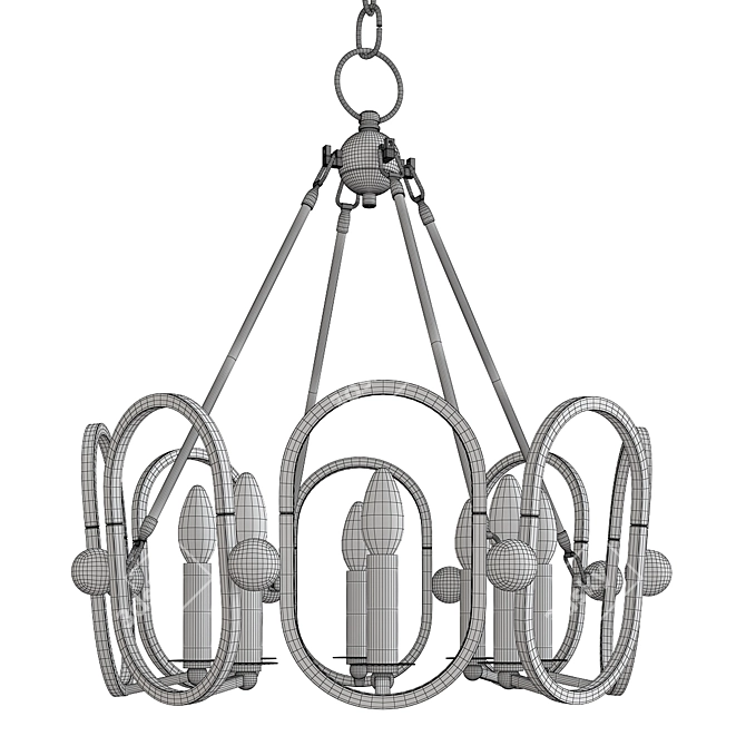 Elegant Metropolitan Clairpointe Chandelier 3D model image 2