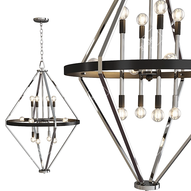 Elegant Tux Foyer Chandelier 3D model image 1