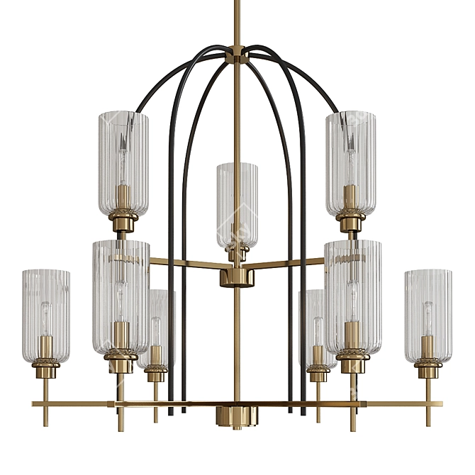 Espy 2-Tier Chandelier: Sleek & Elegant Lighting 3D model image 1