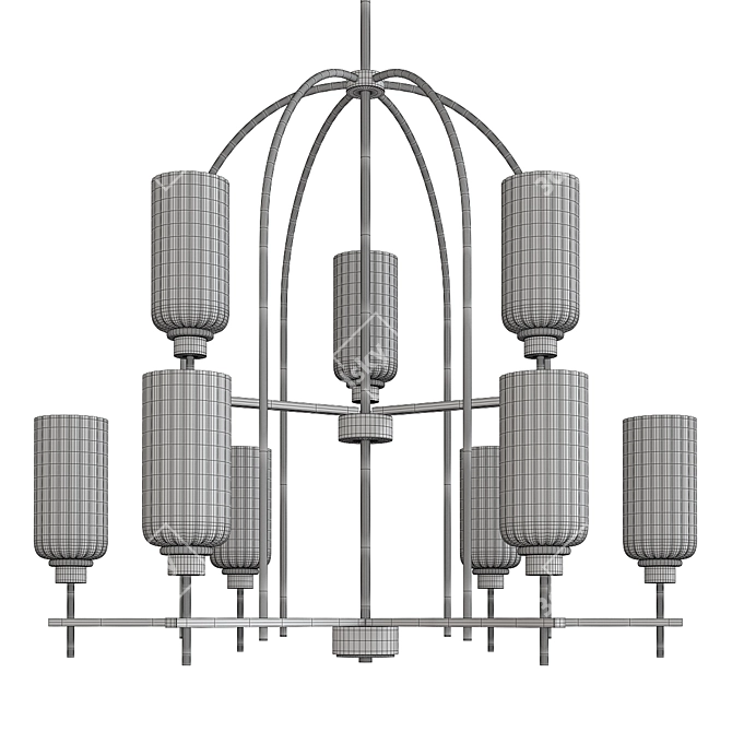 Espy 2-Tier Chandelier: Sleek & Elegant Lighting 3D model image 2