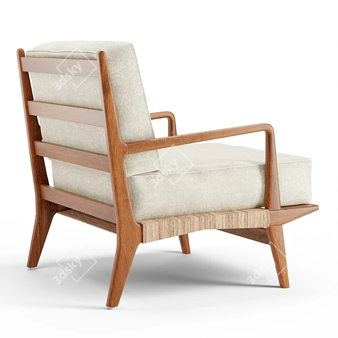 Rattan and Teak Arlo Chair 3D model image 2