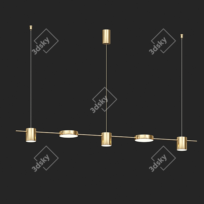 Sleek Vertic Pendant Light 3D model image 1