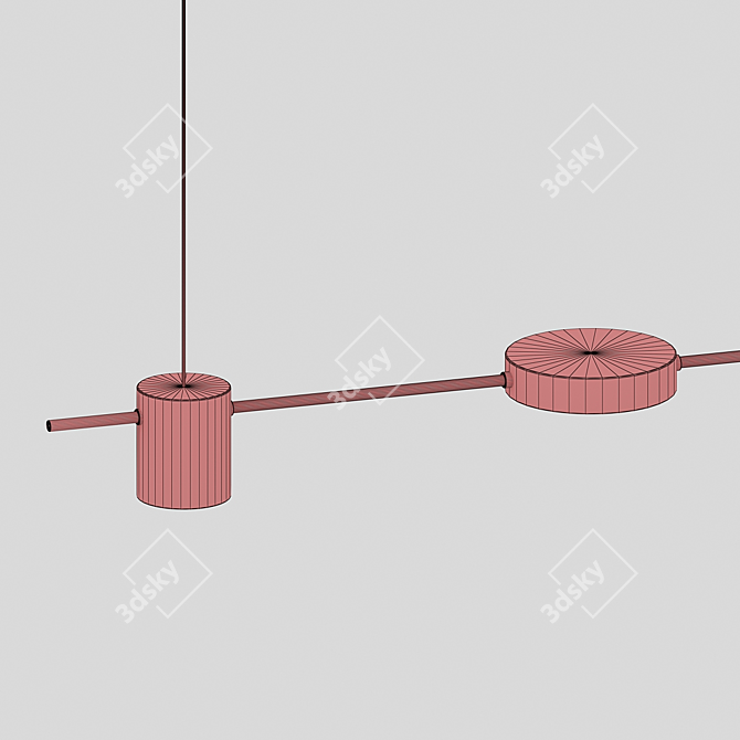 Sleek Vertic Pendant Light 3D model image 4