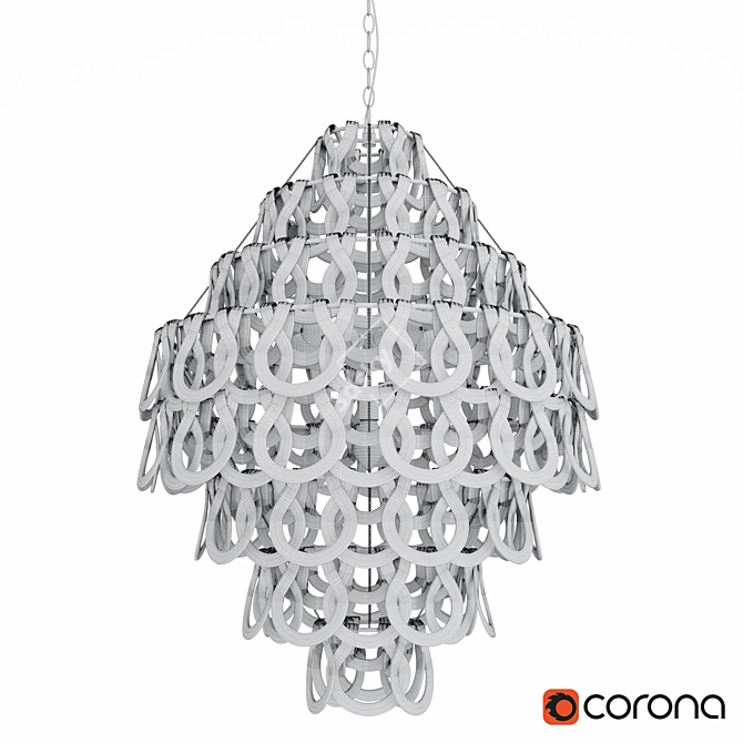 Sorbonne Glass Cascade Chandelier 3D model image 2