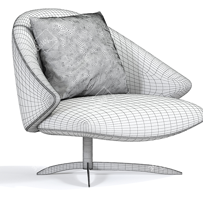 Stylish Arm Upholstered Accent Chair 3D model image 3