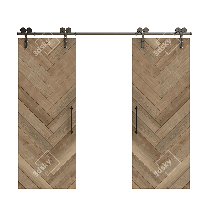 Sleek Sliding Door System 3D model image 3