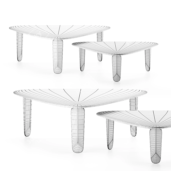 African-inspired KUYU Table Set 3D model image 2