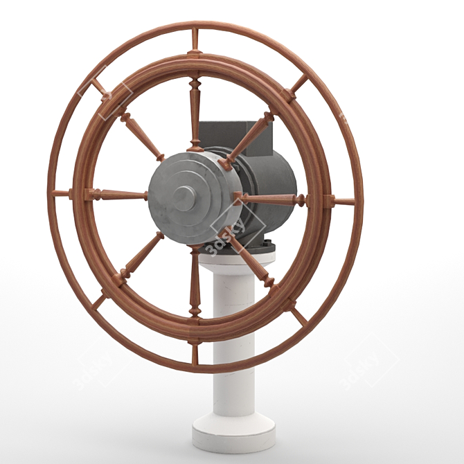 Premium Ship Steering Wheel in 4K 3D model image 2