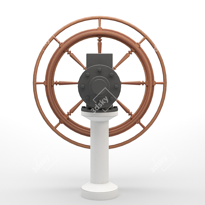 Premium Ship Steering Wheel in 4K 3D model image 4