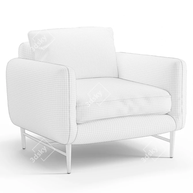 Modern Luxury Carlota Lounge Chair 3D model image 6