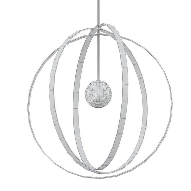 Frosted Glass Globe Pendant 3D model image 2