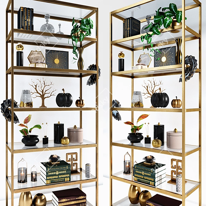 Omega Shelving Unit: Stylish Storage Solution 3D model image 2