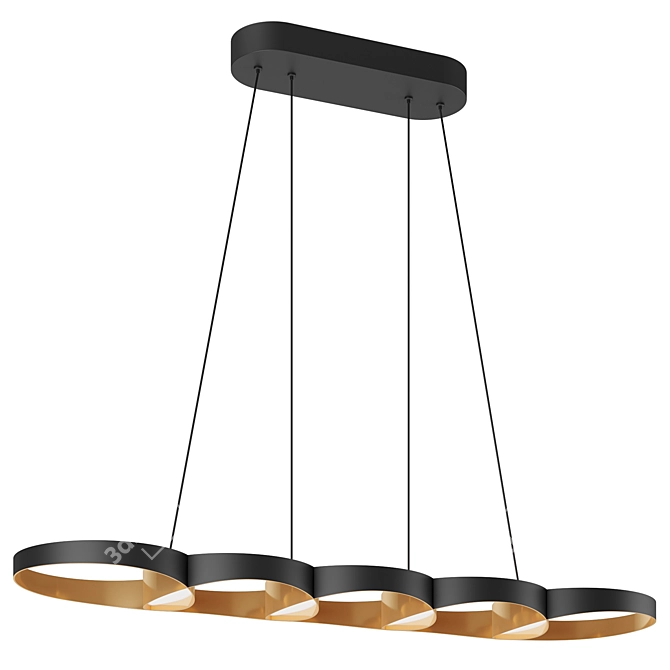 Maestro Pendant Light: Black & Gold 3D model image 1