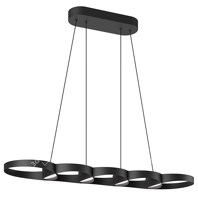 Maestro Pendant Light: Black & Gold 3D model image 2