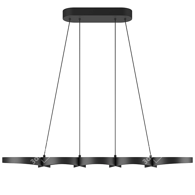 Maestro Pendant Light: Black & Gold 3D model image 4