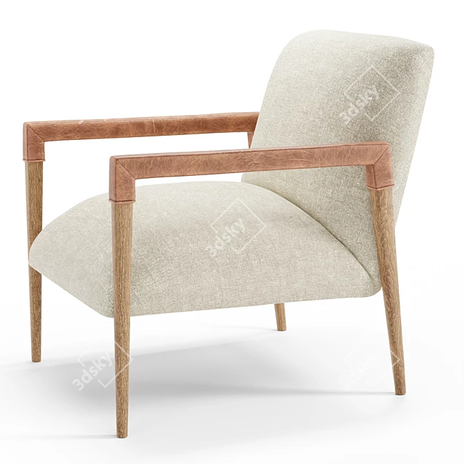 Robby Leather Lounge Chair 3D model image 4