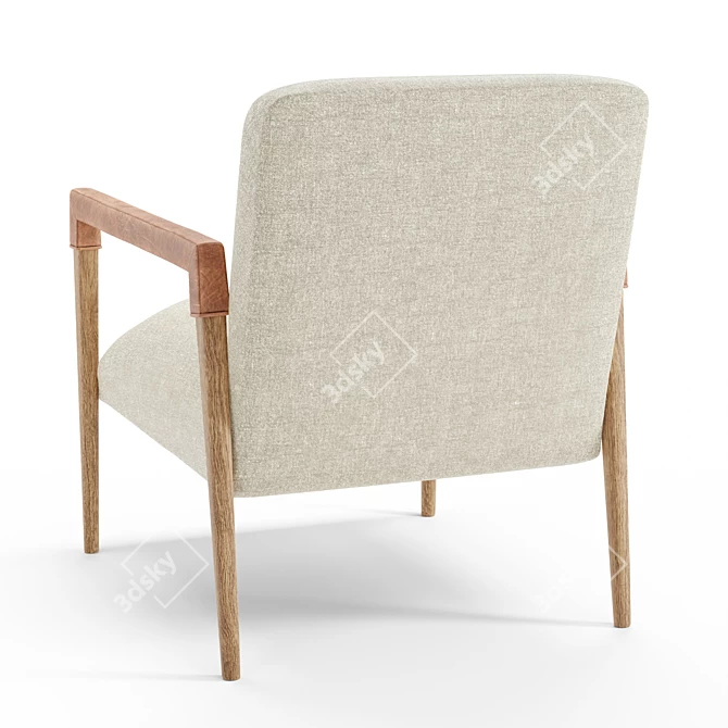 Robby Leather Lounge Chair 3D model image 5