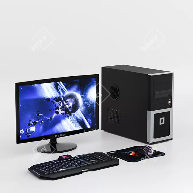 Ultimate Gaming PC Set 3D model image 5