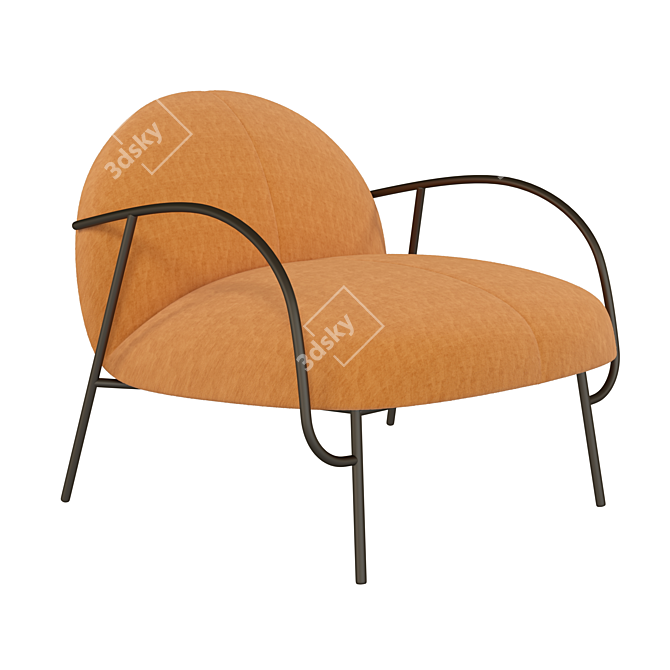 Elegant Wendelbo Armchair: Half & Half 3D model image 1