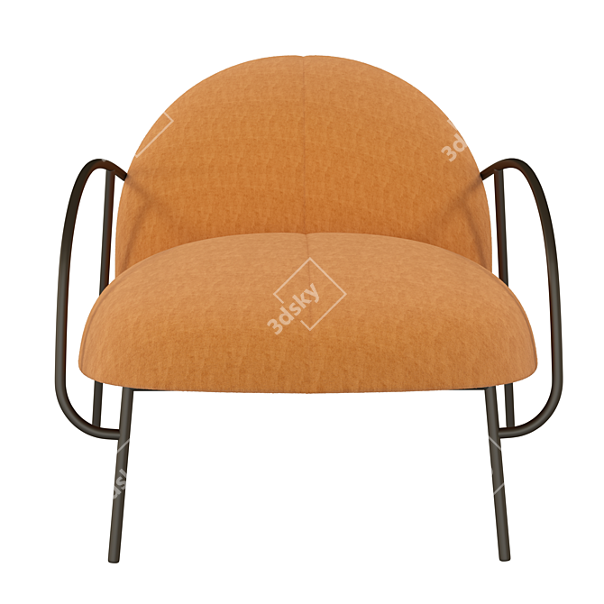 Elegant Wendelbo Armchair: Half & Half 3D model image 4