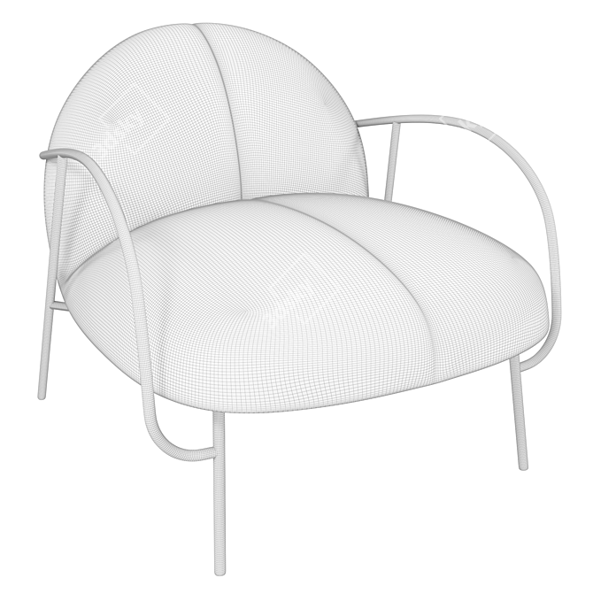 Elegant Wendelbo Armchair: Half & Half 3D model image 7