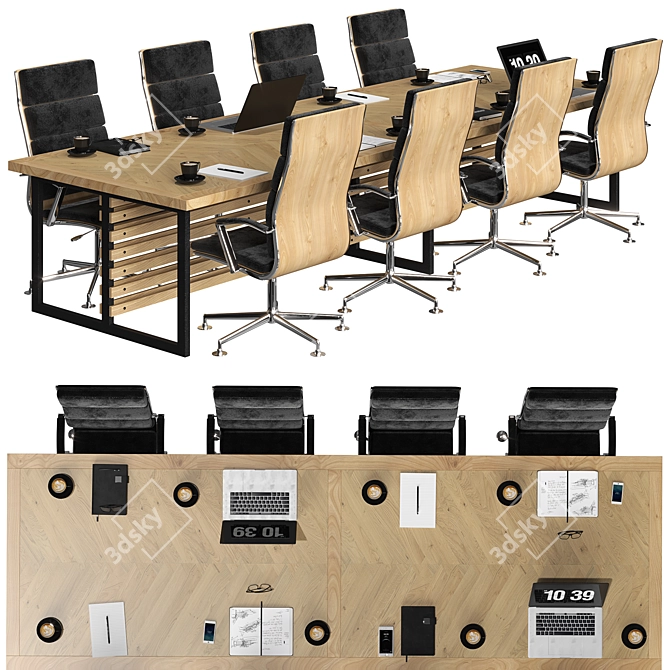 Modern Conference Table 3D model image 6