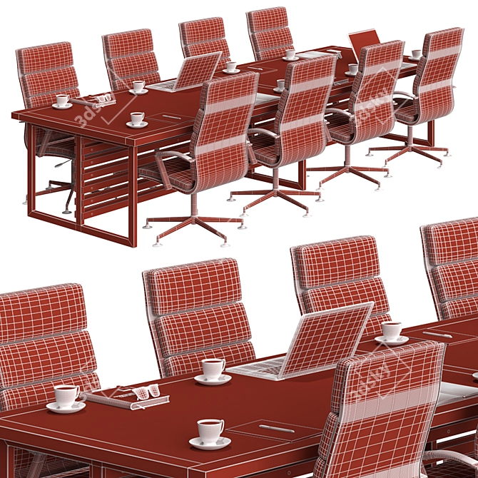 Modern Conference Table 3D model image 7