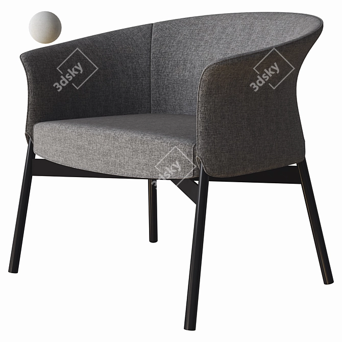 Gloria Low Armchair: Elegant Comfort 3D model image 3