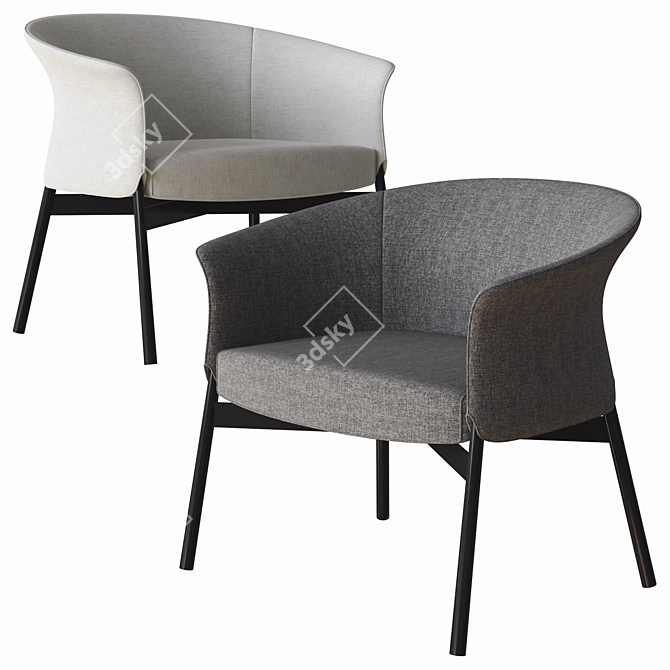 Gloria Low Armchair: Elegant Comfort 3D model image 4