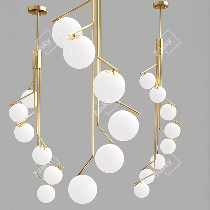 Elegant Cascade Ceiling Lamp 3D model image 3