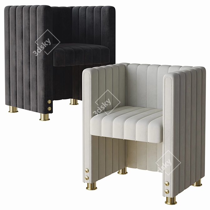 Title: Inglewood Upholstered Dining Chair 3D model image 2