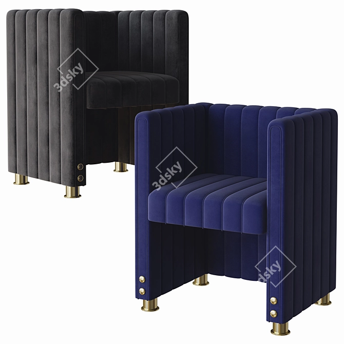 Title: Inglewood Upholstered Dining Chair 3D model image 3