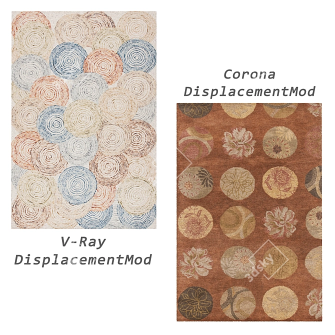 Versatile Rugs Set with Multiple Textures 3D model image 2