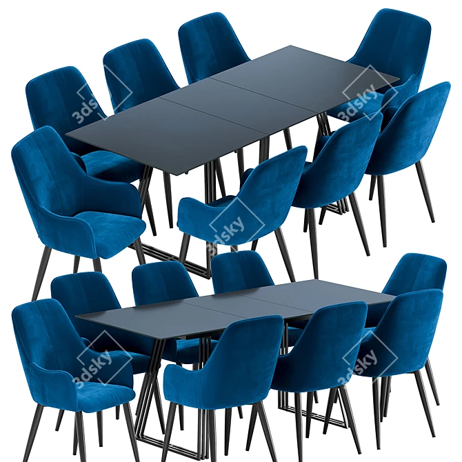 Modern Dining Set: HDC 007 Chair & Opalo Table 3D model image 3